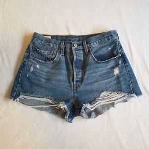 501 Levi High Waist Shorts